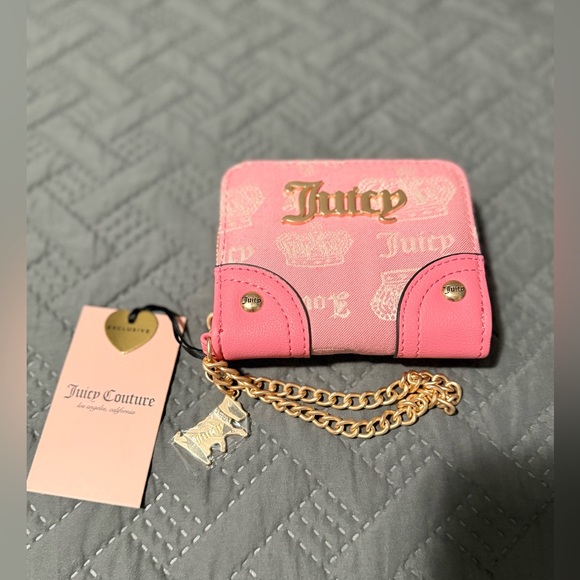 Juicy Couture Handbags - Juicy Couture Pink Wallet with Gold Accents